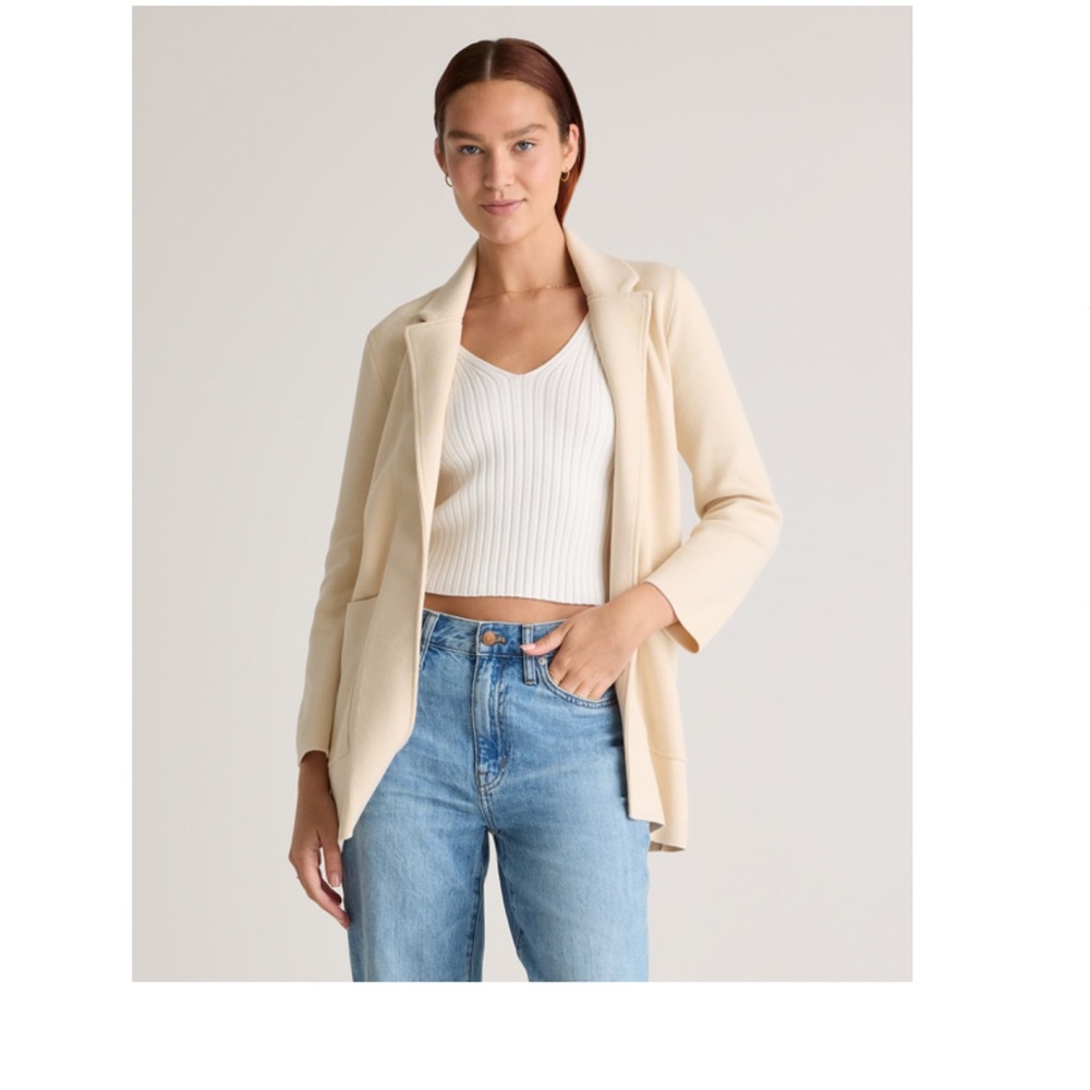 Quince Cream organic cotton elegant blazer new with Tags large